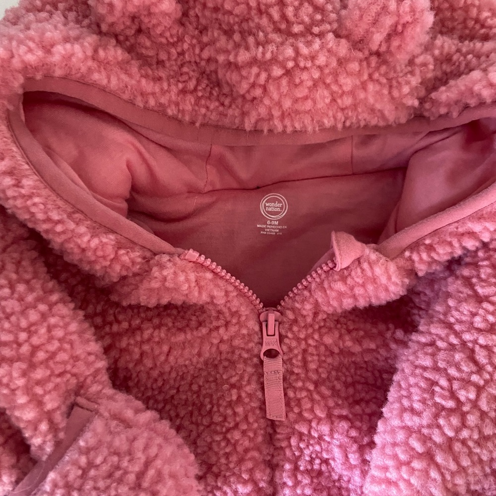 Wonder Nation - 6-9mo - Cozy Pink Puffer Footies Snowsuit